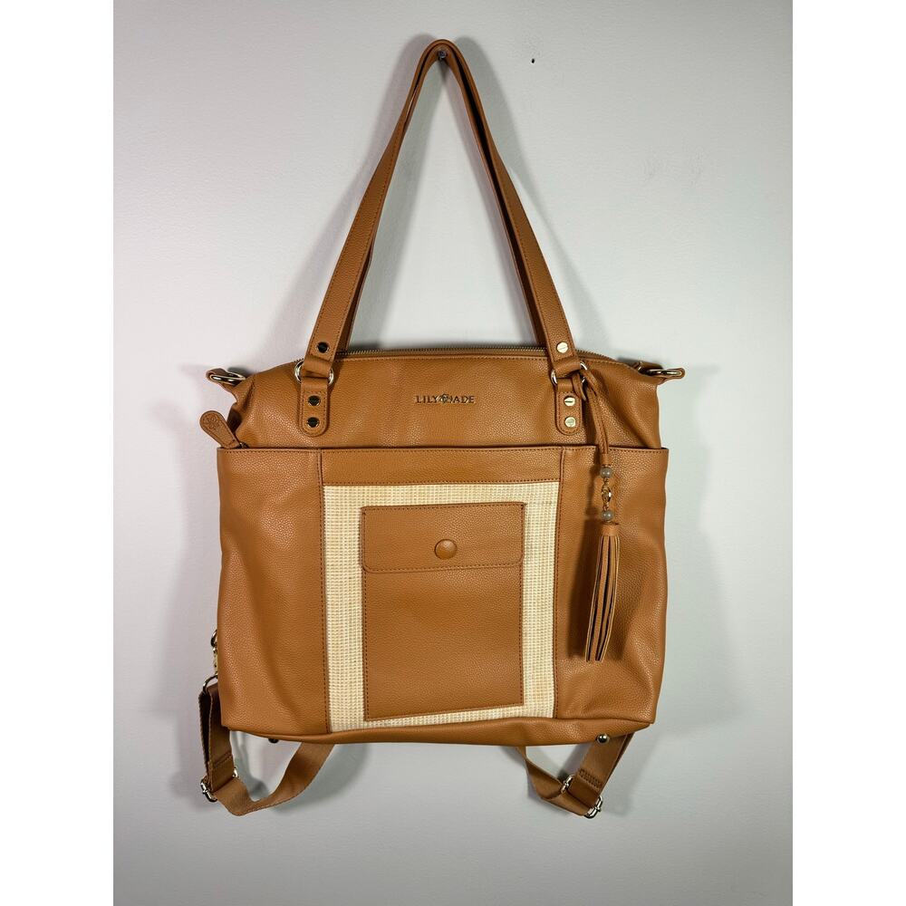 NWT Lily Jade Marie Leather Convertable Backpack Diaper Bag
